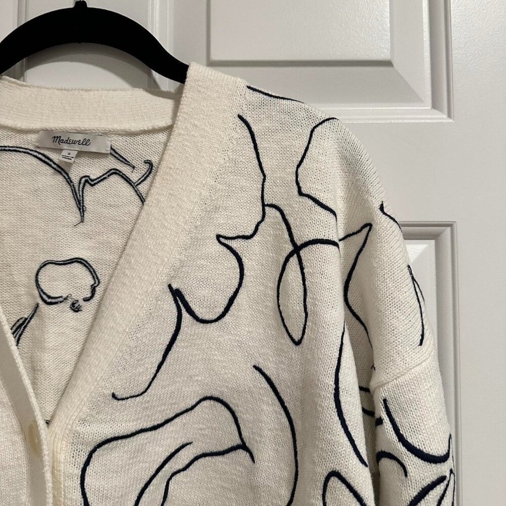 Madewell Women's Cream and White Cardigan